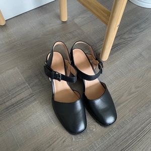 Madewell Claudie leather lugsole mary jane heels